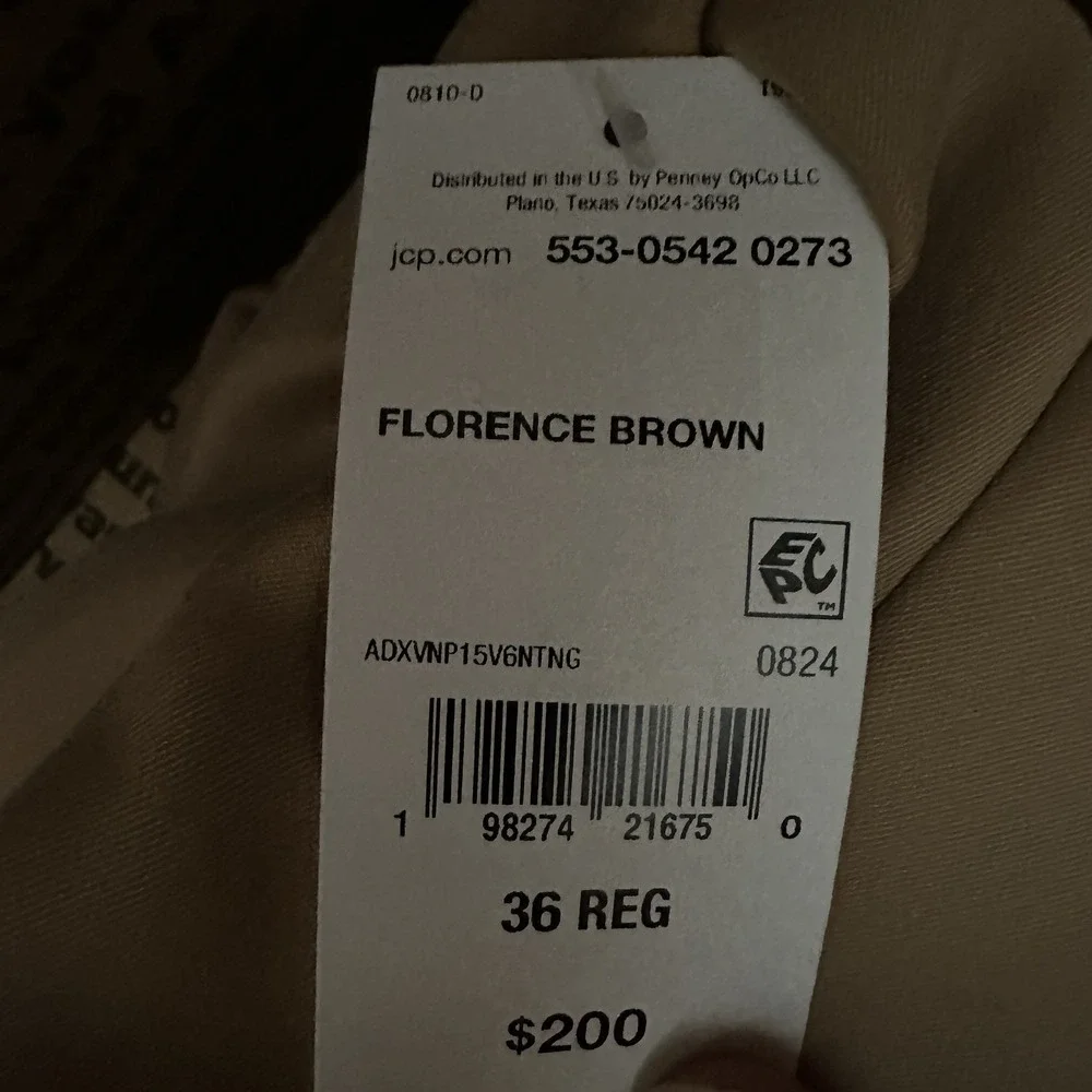 J Ferrar Men's 36R Slim Fit Blazer Brown Wedding Formal Party Holiday NEW‎